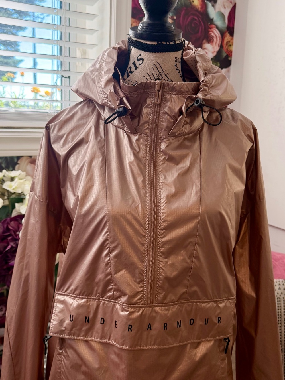 Under Armour Metallic Rose Jacket in Shiny Rose Gold